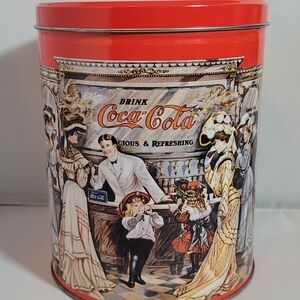 Coca-Cola Vintage Style Red Tin Canister